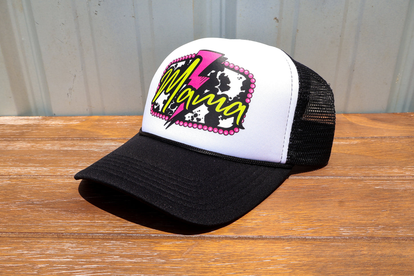 Pink Lighting Mama Trucker Hat