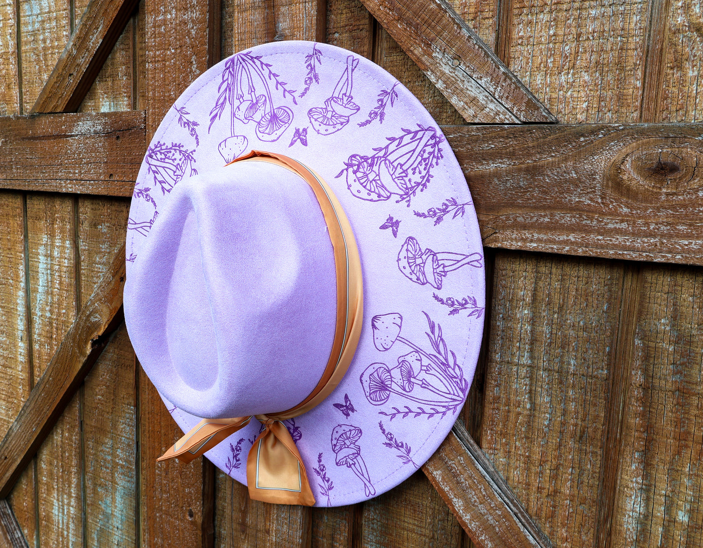 Whimsical Mushroom Rancher Hat- Lavender