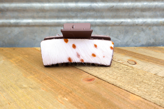 Maebelle Brown Cowhide Hair Claw