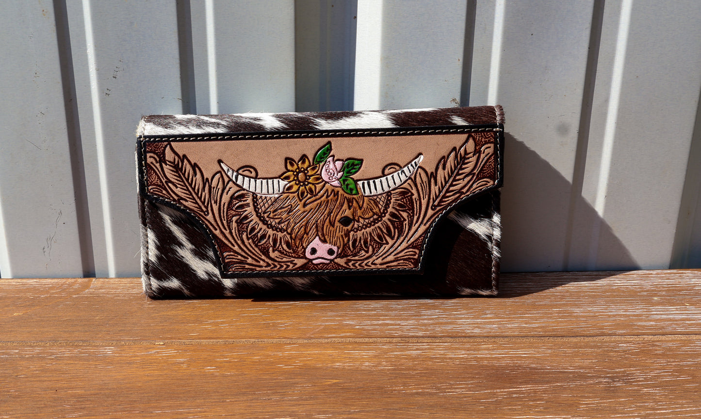 Bloomin’ Steer Hand-Tooled Wallet