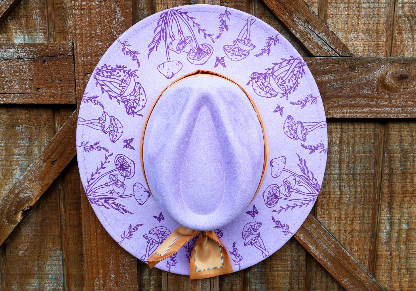 Whimsical Mushroom Rancher Hat- Lavender