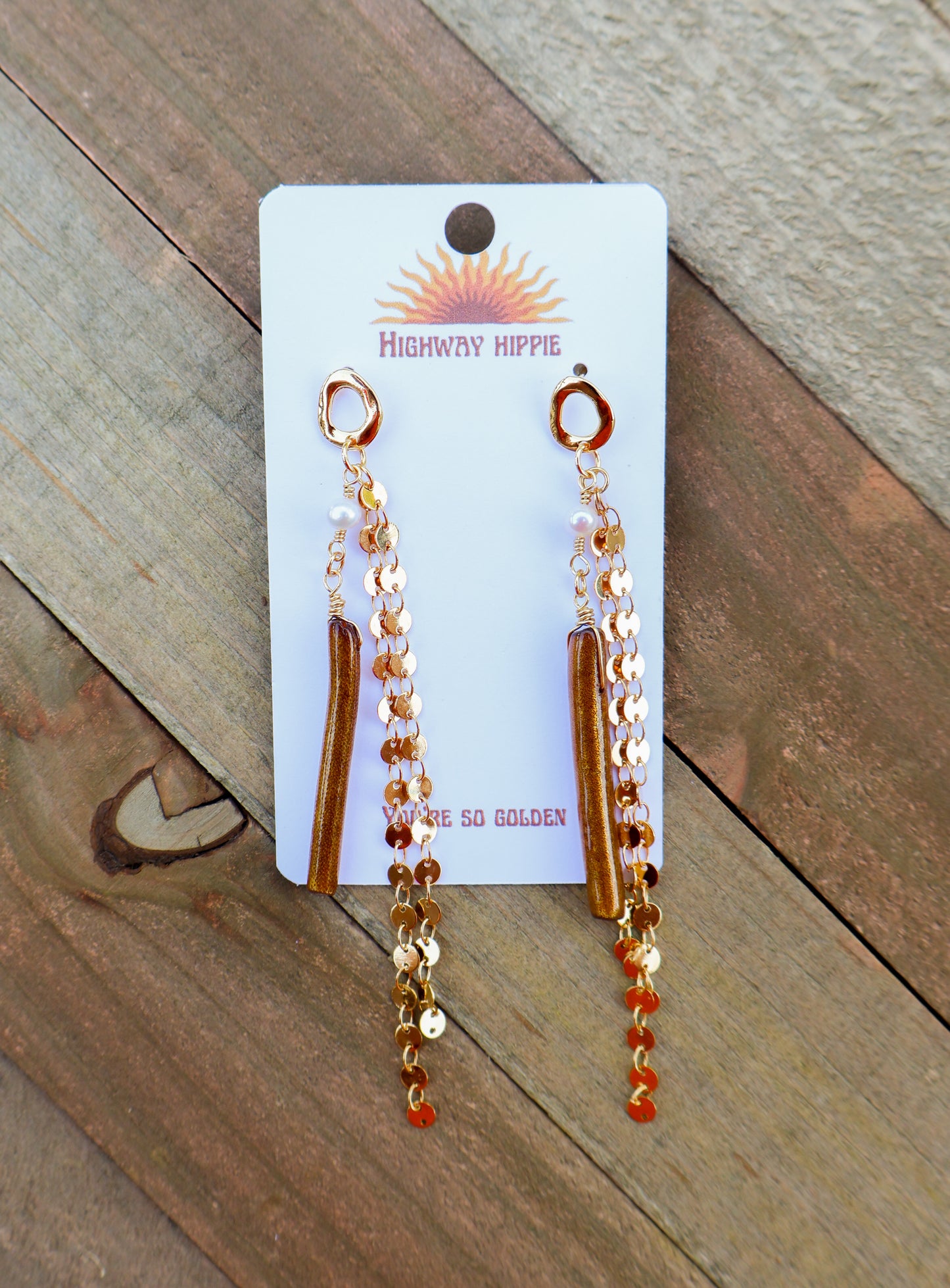 Golden Droplets Earrings